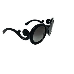 Prada 27N Baroque Black Round Sunglasses
